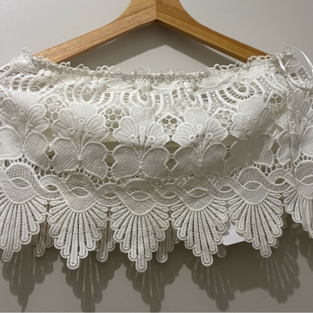 Nasty Gal White Lace Detail Top